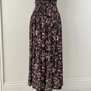 Susina Brown Floral Long skirt, Size:XS, Made in USA